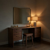 Solid Wood Dressing Table Minimalist Makeup Vanity Desk Personal Beauty Space, view 5