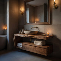 Solid Wood Bathroom Vanity Floating Spa, view 5