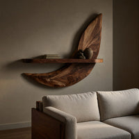 Solid Wood Natural Wood Floating Shelves Artisan Display Shelf Living Spaces, view 5