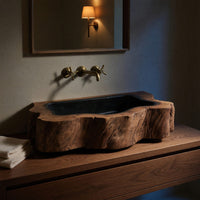 Solid Wood Sink Vanity Farmhouse Wall Mounted Bathroom, view 5