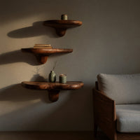 Solid Wood Mushroom Shelf Mid Century Solid Bedroom, view 5