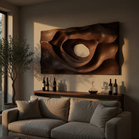 Hand Carved Dune Ridge Walnut Wall Art Relief Panel, view 5 — view 5
