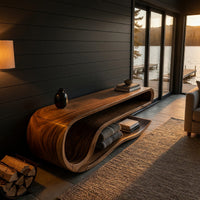Driftfold Media Console, Carved from Solid Timber, view 5