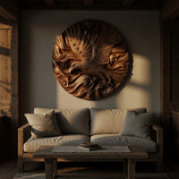 Round Eagle Medallion, Carved Wood Wall Sculpture, view 5 — view 5