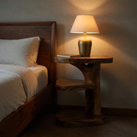 Solid Wood Nightstand With Storage Shelf Bedroom, view 5