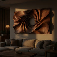 Petalfall Wood Wall Sculpture in Swirled Walnut, view 5 — view 5