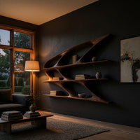 Swept Wing Bookshelf in Solid Walnut Hardwood, view 5