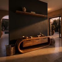 Closed Loop TV Console with Three Deep Drawers, view 5