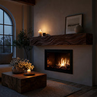Solid Wood Floating Fireplace Mantel Shelf With Wave Carved Modern Home, view 5