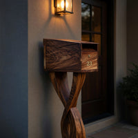 Solid Wood Mailbox Post Solid Sculpture Garden Yard Decoration, view 5