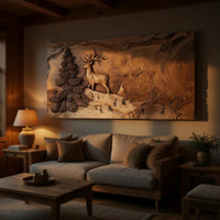 Standing Stag on a Live-Edge Slab, Wall Art Made to Order, view 5 — view 5