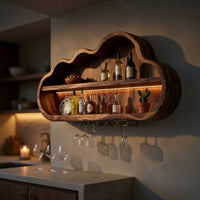 Solid Wood Wine Rack Scandinavian Bottle Storage Holder Kitchen Bar, view 5