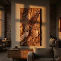 Live-Edge Eagle Wall Panel, Made to Order in Solid Wood, view 5 — view 5