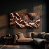 River and Sun in One Walnut Slab, Carved Wall Art, view 5 — view 5