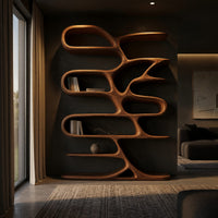 Hand-Carved Looping Bookshelf in Solid Walnut, view 5