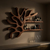 Solid Wood Wine Rack Industrial Wall Entryway Beverage Arrangement Unit, view 5