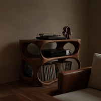 Solid Wood Record Player Stand Vinyl Display Entertainment Interior Space, view 5
