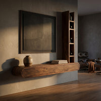 Wall-Mounted Floating Console With Tall Display Shelf, view 5