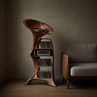 Solid Wood Record Player Stand Handcrafted Entryway, view 5