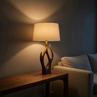 Organic Carved Wood Lamp Branch Design For Above Bed Decor, view 5