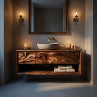 Solid Wood Bathroom Vanity Storage, view 5