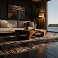 Oval Cutout Coffee Table Carved from One Wood Volume, view 5
