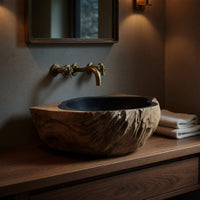 Solid Wood Sink Vanity Mid Century Bathroom, view 5