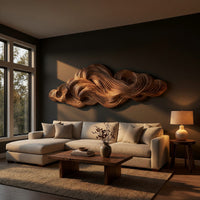 Pale Timber Cloud Rolling Across a Walnut Wall Panel, view 5 — view 5