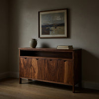 Solid Wood Sideboard With Open Upper Shelf Home, view 5