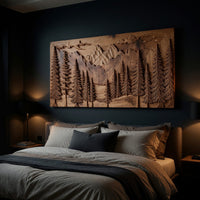 Layered Pine Forest Wall Art, Carved to Order in Solid Wood, view 6 — view 6