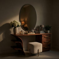 Solid Wood Dressing Table Vanity Desk Studio Apartment Makeup Area Space, view 6
