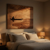 Winding River Two-Tone Hardwood Wall Art Triptych, view 6 — view 6