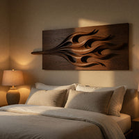 Walnut Drawn Out Into Flame, a Sculptural Wall Art Piece, view 6 — view 6