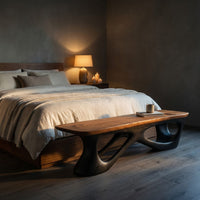 Contemporary Natural Wood Bench For Luxury Window Corner, view 6