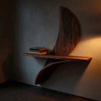 Solid Wood Natural Wood Floating Shelves Artistic Wall Shelf Modern Living, view 6