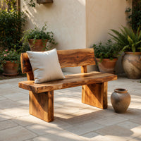 Solid Wood Outdoor Garden Bench Handcrafted Patio, view 6
