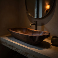Solid Wood Sink Vanity Mid Century Wash Basin Bathroom, view 6