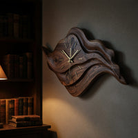 Solid Wood Clock Artistic Sculptural Modern Home Office, view 6