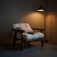Solid Wood Chair Minimalist Accent Without Cushion Living, view 6
