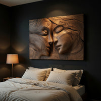 Hushfall Twin Face Wood Wall Sculpture in Deep Relief, view 6 — view 6
