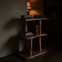 Solid Wood Standing Shelf Handcrafted Live Edge Bedroom Storage, view 6