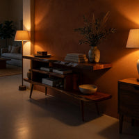 Live Edge Media Console, Stepped Shelves, Tapered Legs, view 6