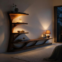 Carved Branch-Form TV Console with Stacked Shelves, view 6