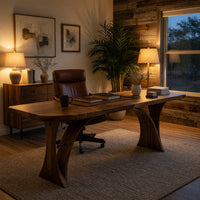 Ribbon-Grain Hardwood Desk for a Home Office Corner, view 6