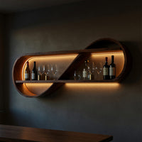 Solid Wood Wine Rack Scandinavian Open Shelf Apartment, view 6