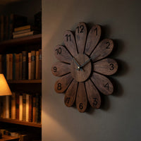 Solid Wood Clock Artisan Wall Contemporary Living Space, view 6