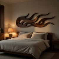 Where the Fire Lies Down: A Carved Walnut Wall Relief, view 6 — view 6