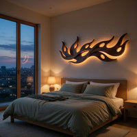 Rising Plume Walnut Wall Sculpture with Layered Tips, view 6 — view 6