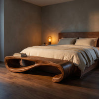 Modern Curved Entryway Bench For Hallway Accent, view 6