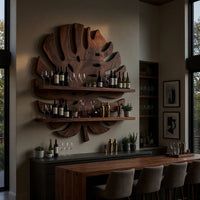 Solid Wood Wine Rack Wall Holder Home Bar Bottle Showcase, view 6